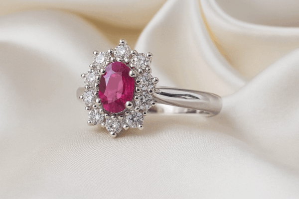 anello rubino e diamanti