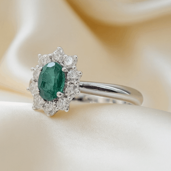 ANELLO SMERALDO CON 10 DIAMANTI AC02 - immagine 2