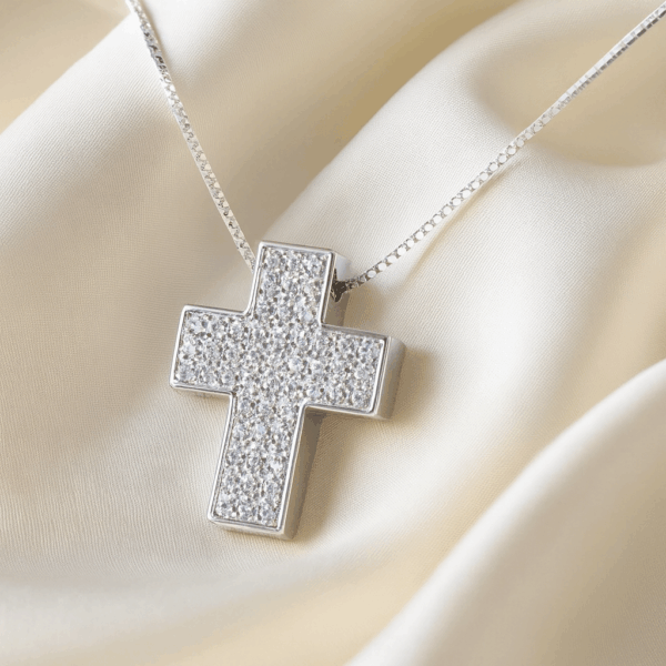 pendente croce diamanti