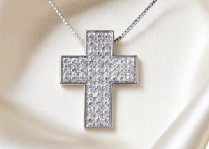 pendente croce diamanti