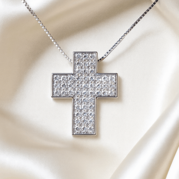 pendente croce diamanti