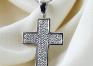 pendente croce diamanti