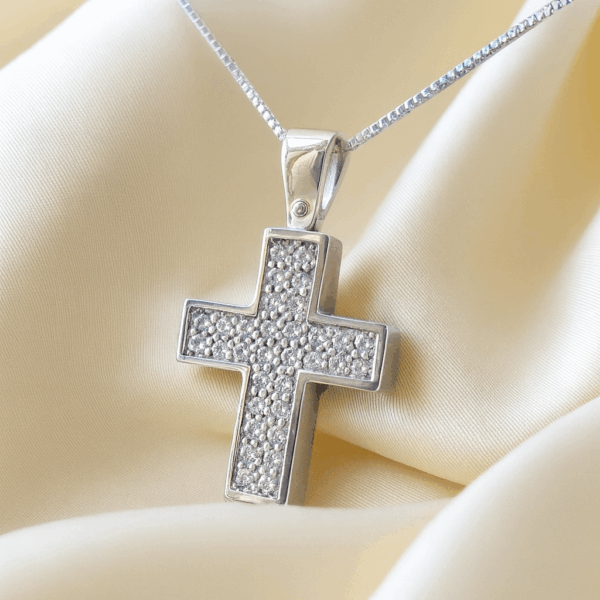 PENDENTE CROCE CON DIAMANTI CR01 - immagine 2