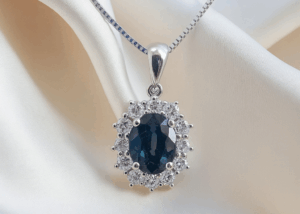 pendente zaffiro e diamanti