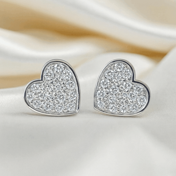 ORECCHINI CUORE DIAMANTI