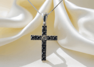 CROCE DIAMANTI NERI