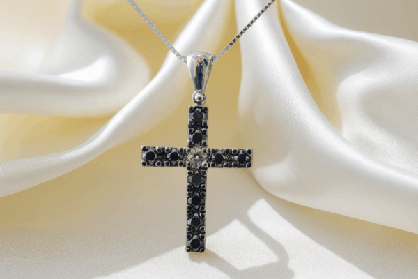 CROCE DIAMANTI NERI